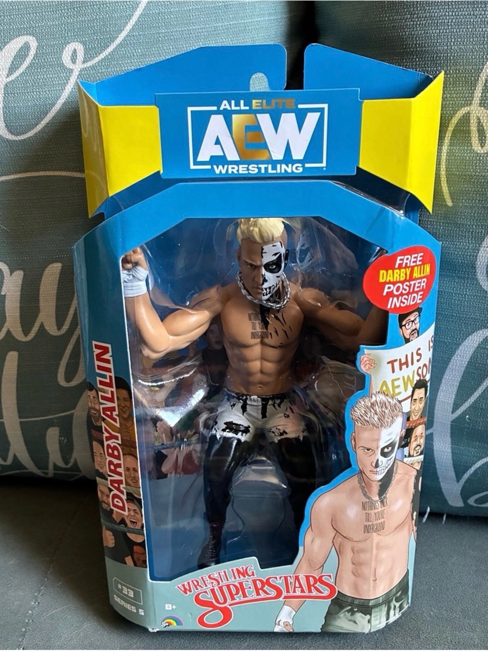 AEW Darby Allin Wrestling Superstars Action Figure - Black, White